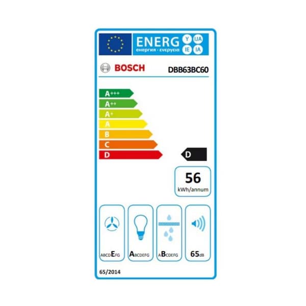 Bosch Indbygget emhætte 60cm 384 m3/h rustfrit stål - DBB63BC60