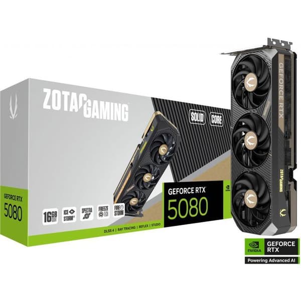 ZOTAC - Spelgrafikkort - GeForce RTX 5080 - Solid Core - 16 GB