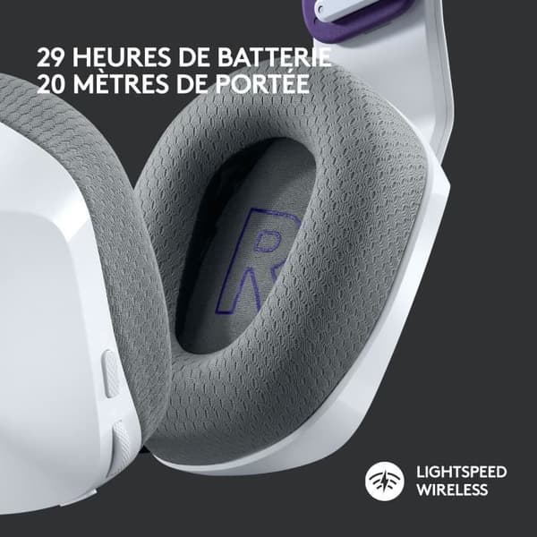 Gaming headset - Trådlös - Logitech G - G733 Lightspeed - PS5, PS4, PC, MAC - Vit