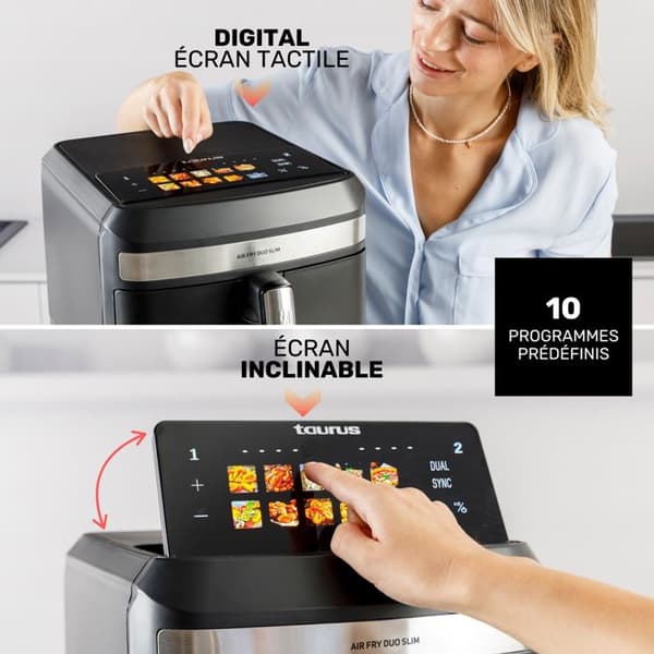Luftfritös - TAURUS - Air Fry Duo Slim - 13L - 2800W - 10 Program