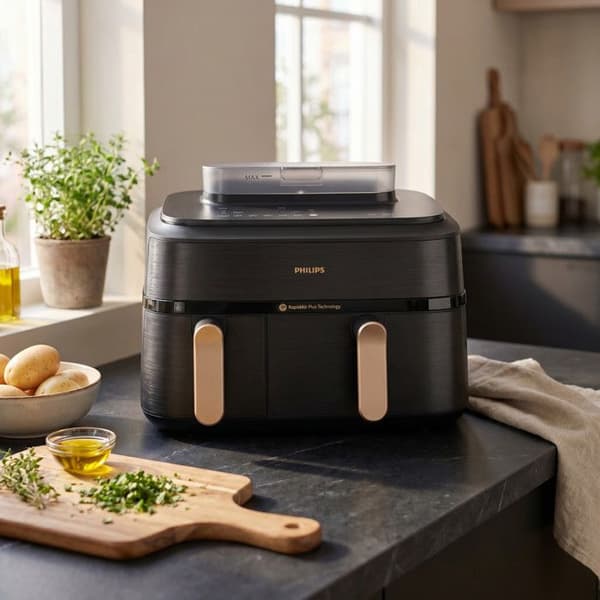Philips NA552/00 5000 Series luftfriture - dobbelt skål, 9 l, sort