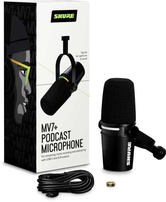Shure MV7+ K dynamisk mikrofon