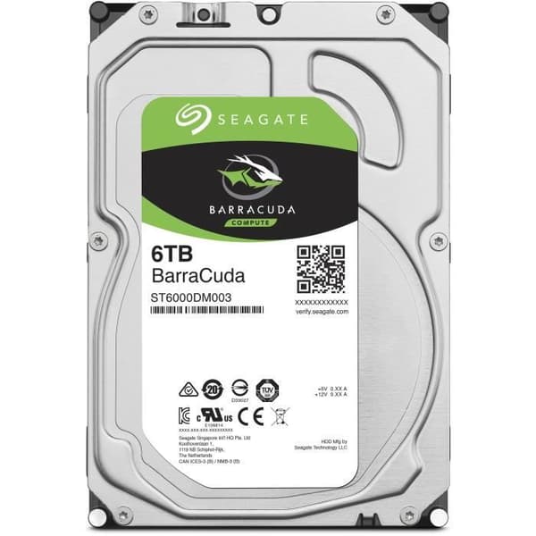 SEAGATE - Intern HDD-harddisk - BarraCuda - 6TB - 5.400 rpm - 3,5"