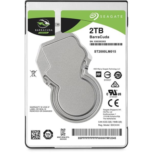 SEAGATE - ST2000LM015 - Intern hårddisk - 2 To - 5400 varv/min - 2,5"