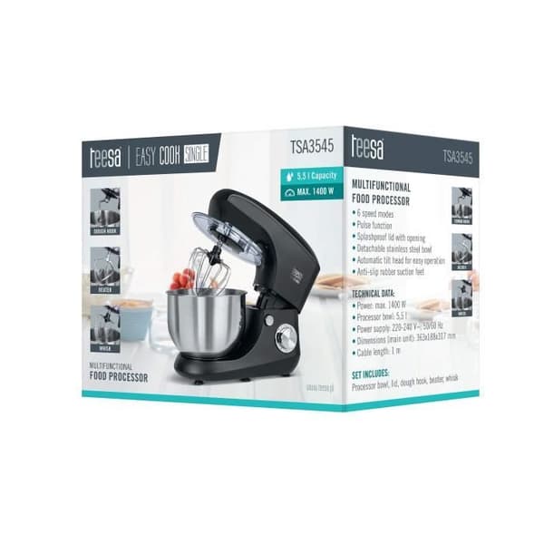 Teesa TSA3545-B EASY COOK ENKEL SORT Køkkenrobot Blender Sort