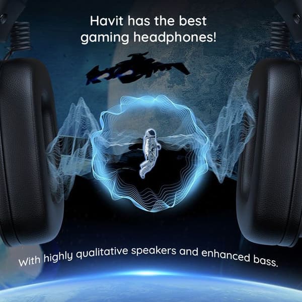 Kablede hovedtelefoner til videospil, 2m - Havit (H2002U PRO) - Gradient