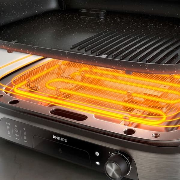 Grilli-liha Philips HD6212/90 - 2400 W, musta/hopea