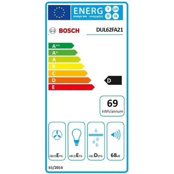 Bosch DUL62FA21 hvid emhætte - 60cm - indbygningshætte
