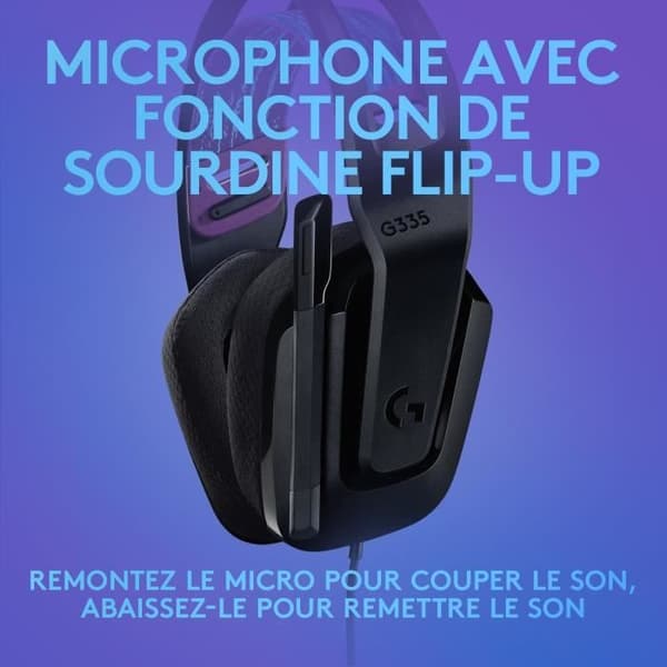 Pelikorvanet - Langallinen - Logitech G - G335 - PS5, PS4, Xbox, Switch, PC - Musta