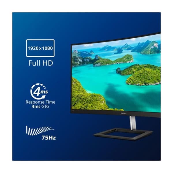 LED-skærm - Philips - 322E1C/00 - 80 cm - Full HD - Mat Sort - 4 ms