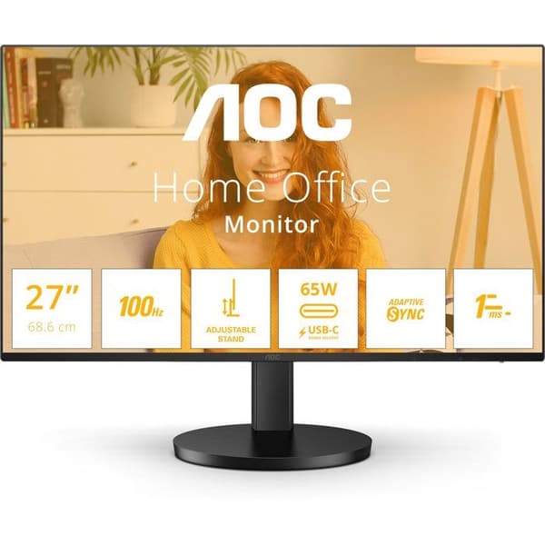 PC-skærm - AOC - 27'' - QHD - 100Hz - IPS-panel - 1ms - Højdejusterbar - Q27B3CF2