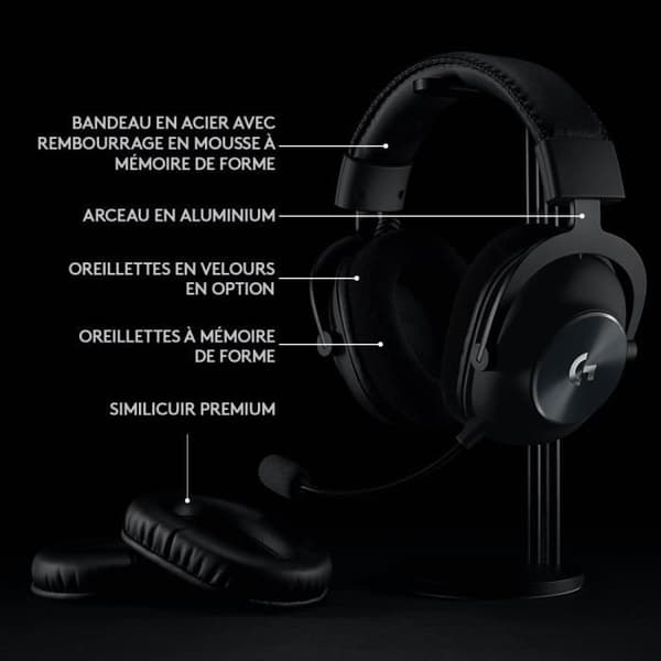 Pelaajan headset - Langaton - Logitech G - Pro X - Bluetooth - PC - Musta