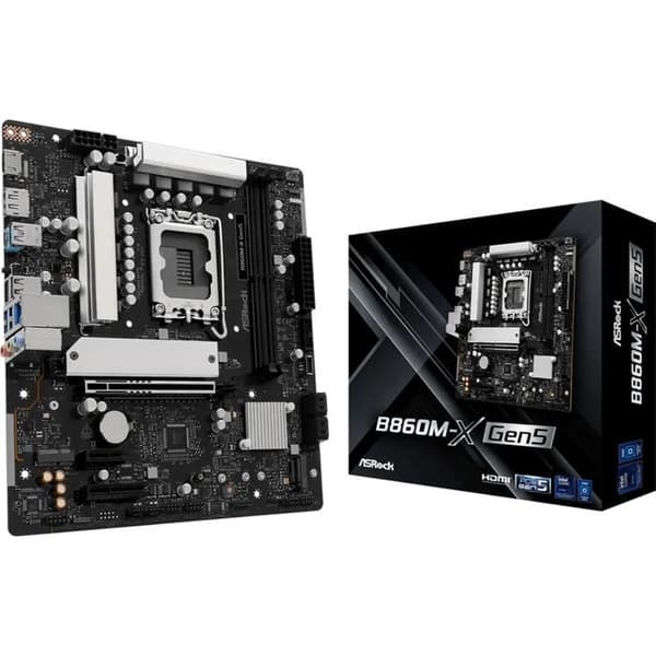 ASRock B860M-X Gen5 Moderkort (Intel LGA 1851) Micro ATX