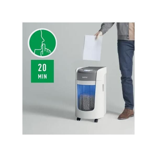 Papirødelægger Leitz IQ OptiMax Small Office - 6 ark - Mikrosnit DIN P5 - 15 L