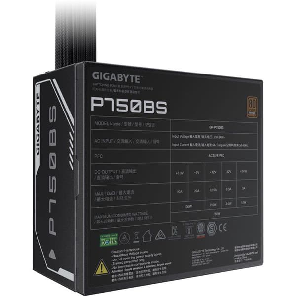 GIGABYTE - GP-P750BS 80+ Pronssi - Virtalähde - 750 W
