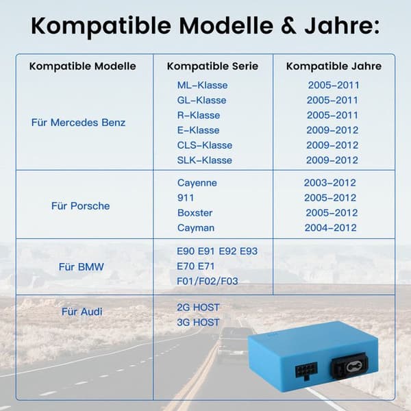 Fiber Optic Decoder Case - AWESAFE - Porsche Cayenne - Mercedes Benz ML/GL/R-Klass - Blå