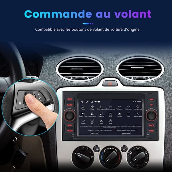 Autoradio Android - AWESAFE - Android 13 4G - Skärm 7" - 4Go+64Go - CarPlay/Android Auto