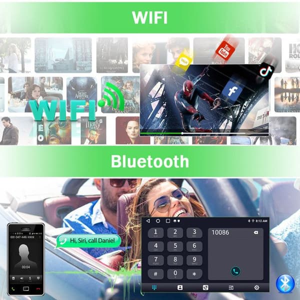 Autoradio Android - AWESAFE - Android 13 - 2Go+32Go - CarPlay/Android Auto - GPS WiFi Bluetooth