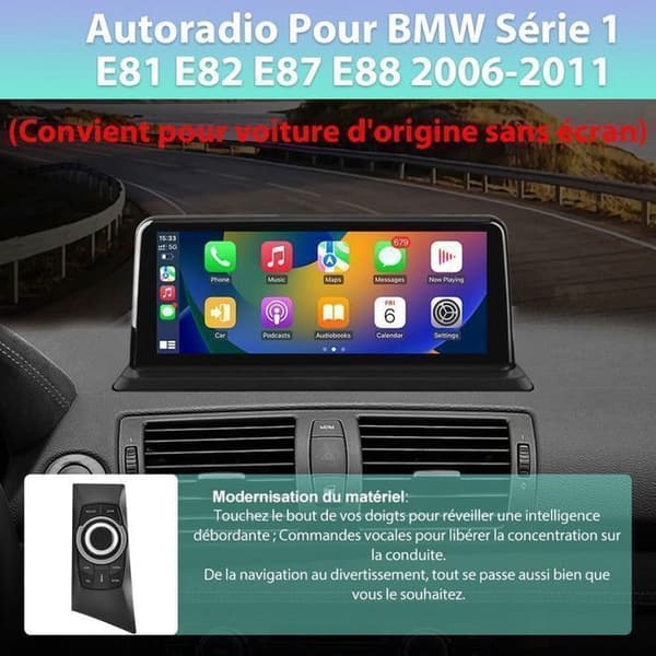 AWESAFE Autoradio Android 13 til BMW 1 Series E81 E82 E87 E88 (2006-2011) med 8.8'' skærm Carplay Android Auto WIFI (Ingen system)
