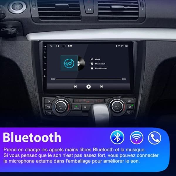 AWESAFE Autoradio Android 13 2Go+32Go BMW 1 Sarja E81 E82 E87 E88 (2004-2011) 9'' Kosketusnäyttö Carplay Android Auto GPS