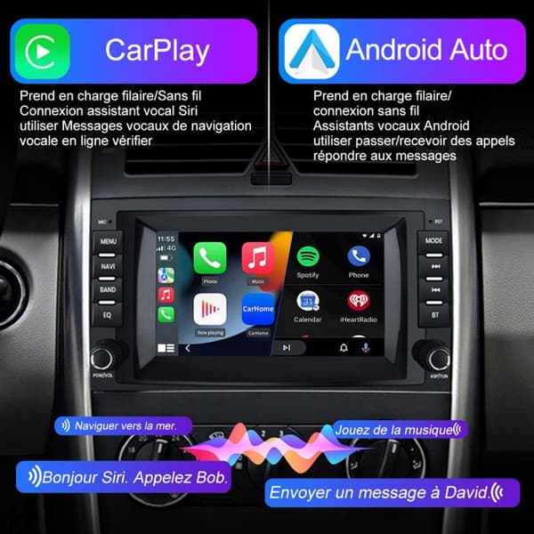 Autoradio Android - AWESAFE - Android 13 4G - 7" 4Go+64Go - Android Auto/CarPlay - Til Mercedes Vito/Viano/Sprinter