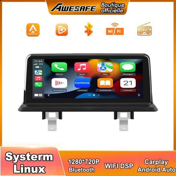 AWESAFE Autoradio Android 13 til BMW 1 Series E81 E82 E87 E88 (2006-2011) med 8.8'' skærm Carplay Android Auto WIFI (Ingen system)