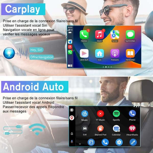 AWESAFE Autoradio Android 13 för BMW Series 3 E90 E91 E92 E93 (6Go+128Go) 9'' pekskärm Carplay GPS Bluetooth Android Auto