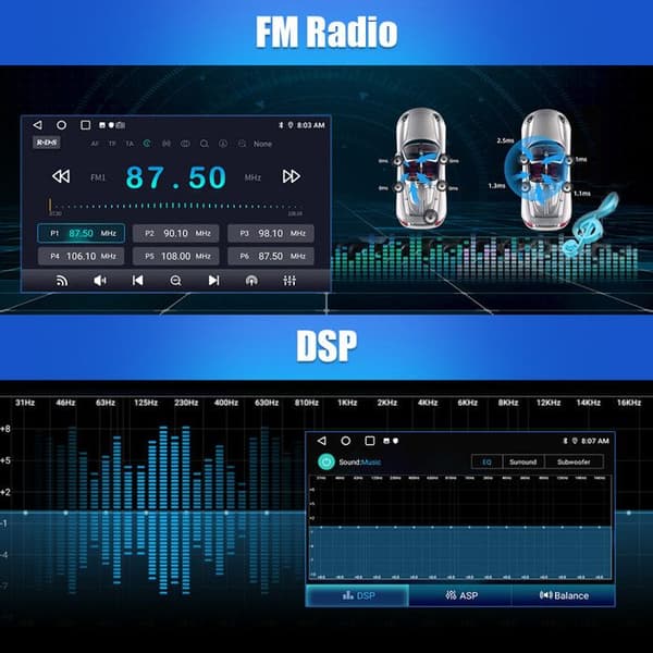 Autoradio Android - AWESAFE - Android 13 6Go+128Go - 7'' Touchskærm - 4G - CarPlay/Android Auto