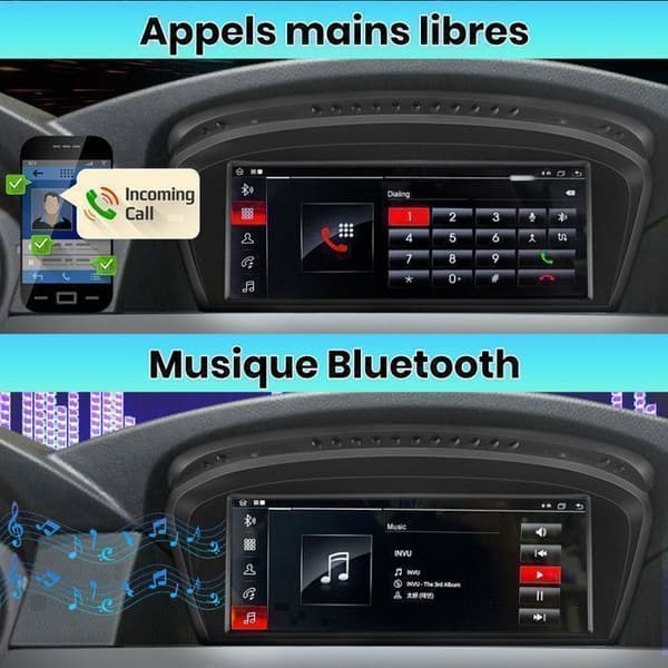 Linux Autoradio til BMW Serie 5 E60 E61 E63 E64 Serie 3 E90 E91 E92 Carplay Android Auto 8,8'' HD skærm 1280*480 (Ingen system)