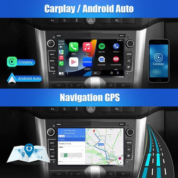 Autoradio Android - AWESAFE - Android 13 6Go+128Go - 7" kosketusnäyttö - CarPlay/Android Auto - Bluetooth 4x18W
