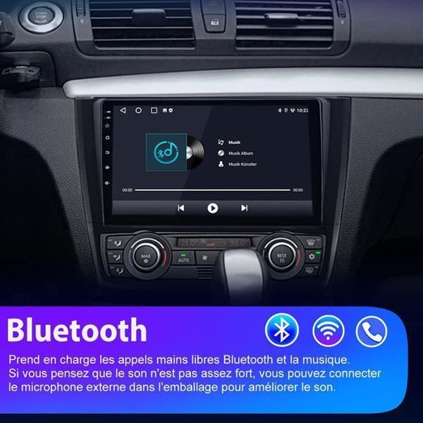 AWESAFE Autoradio Android 13 til BMW 1 Series E81 E82 E87 E88 2004-2011 med [2Go+32Go] 9 Tommer Carplay Android Auto GPS WiFi