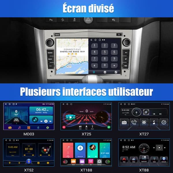 Autoradio Android - AWESAFE - Android 13 6Go+128Go - 7'' Touchskærm - 4G - CarPlay/Android Auto