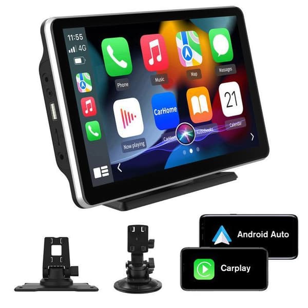 AWESAFE GPS Auto Carplay Ilman 9'' IPS Näyttö hopea Carplay Android Auto Bluetooth