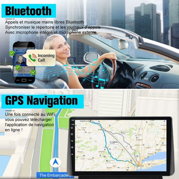 AWESAFE Autoradio Android 2Go+32Go til BMW X3 E83 (2004-2012) med 9'' Touchskærm Carplay GPS Bluetooth Android Auto