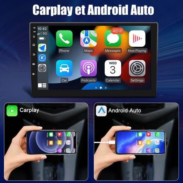 AWESAFE Autoradio Android 13 2Go+32Go til BMW 1 Series E81 E82 E87 E88 (2004-2011) med 9 '' Touchskærm Carplay Android Auto GPS