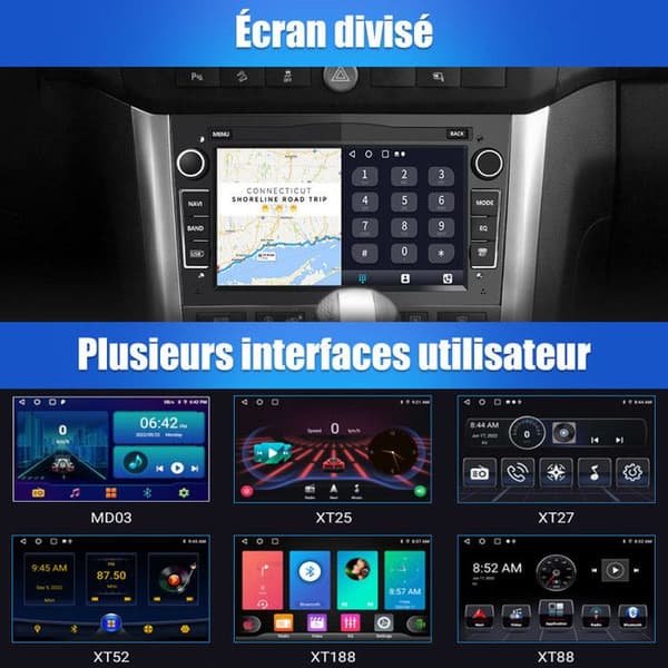 Autoradio Android - AWESAFE - Android 13 6Go+128Go - 7" touchskærm - CarPlay/Android Auto - Bluetooth 4x18W