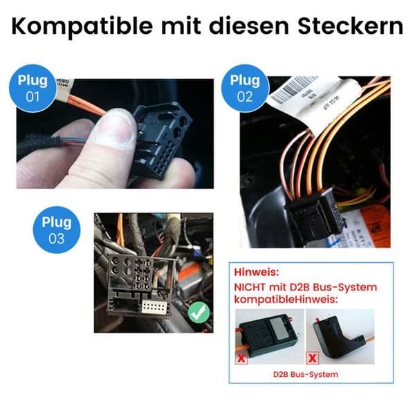 Fiberoptisk dekoderhus - AWESAFE - Porsche Cayenne - Mercedes Benz ML/GL/R-Klasse - Blå