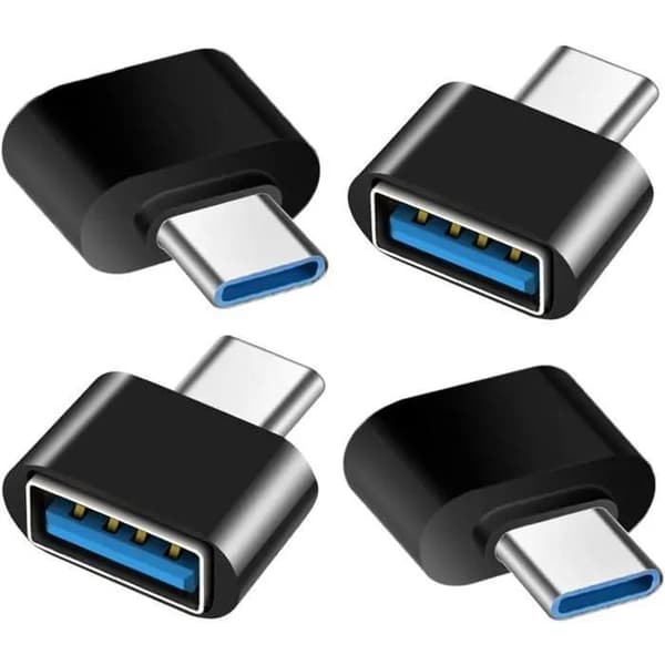 AWESAFE 4 stk USB-C til USB-A 3.0 OTG 5 Gbps, Han til Hun, Sort