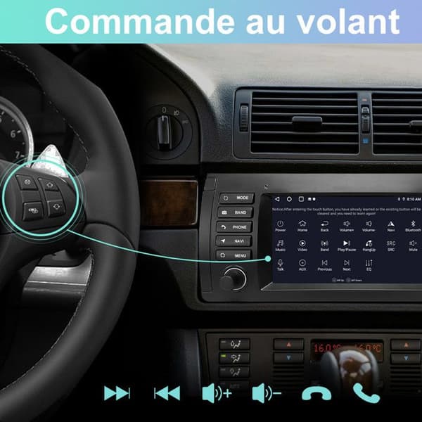 Autoradio Android - AWESAFE - til BMW E39 (1996-2003) - Android 13 - 2Go+64Go - 7'' touchskærm