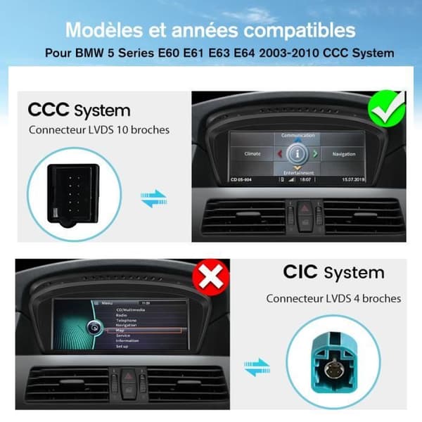 AWESAFE Android 11 bilradio 4GB+64GB för BMW 5-serie E60 E61 E63 E64 CCC-system, 3-serie E90 E91 E92, 8,8'', Carplay/Android Auto