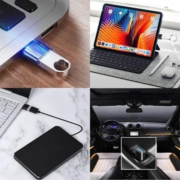 USB-C til USB-A 3.0 OTG-adapter - AWESAFE - 4 stk. sæt - OTG - 5 Gbps - Han til Hun