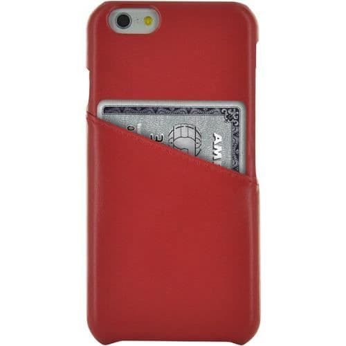 Fodral med kortfack - BBC - iPhone 6 - Röd läder - Semi-rigid - Lock