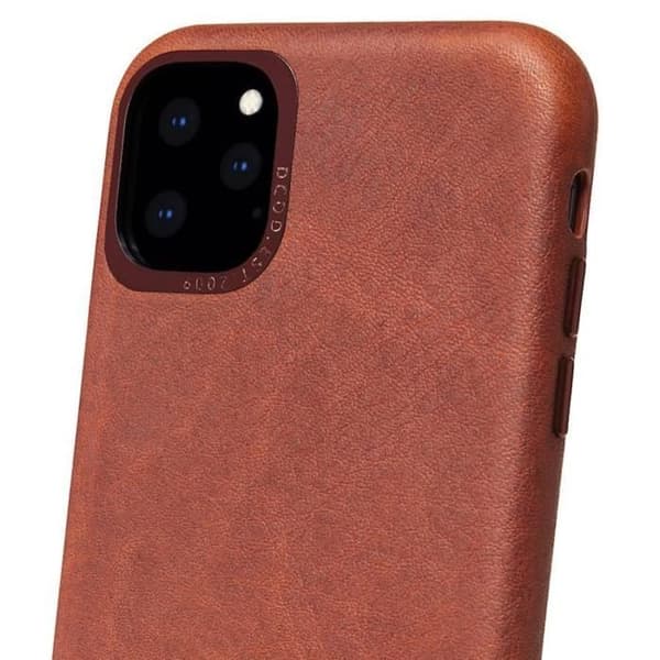 Hård skal - DECODED - iPhone 11 Pro Max - Äkta läder - Mörkbrun - Elegant
