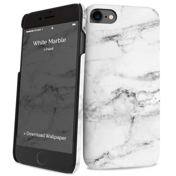 I-PAINT iPhone 7 fodral - vit marmor
