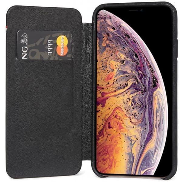 Läderfodral - DECODED - iPhone Xs Max - Slim - Svart - Äkta läder