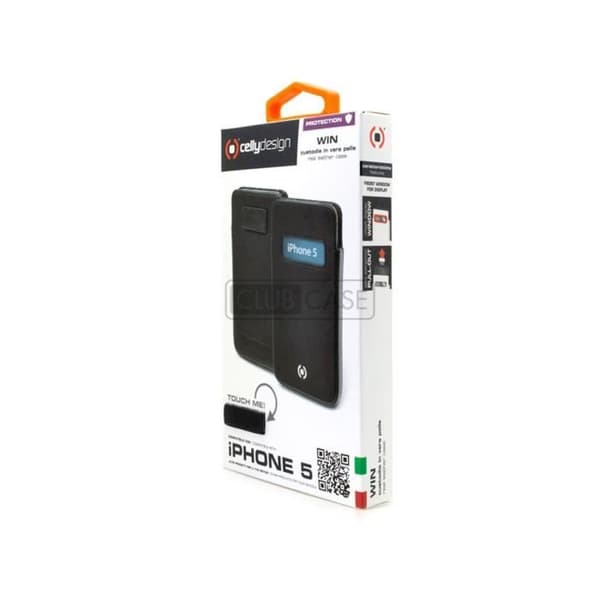Cellydesign Win svart fodral i läder iPhone 5/5S