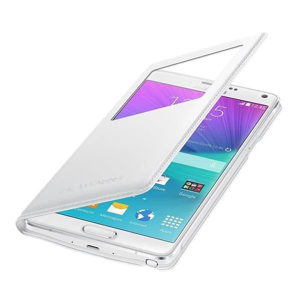 SAMSUNG Clear Zone Flip Case EF-CN910FT till Samsung Galaxy Note 4 - Vit