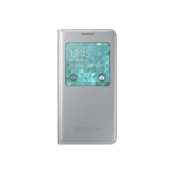 Fodral - SAMSUNG - Galaxy Alpha - S View - Mjuk - Silver