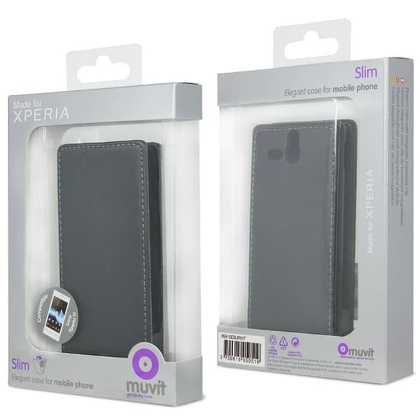 Muvit Black Portfolio Case för Sony Xperia U
