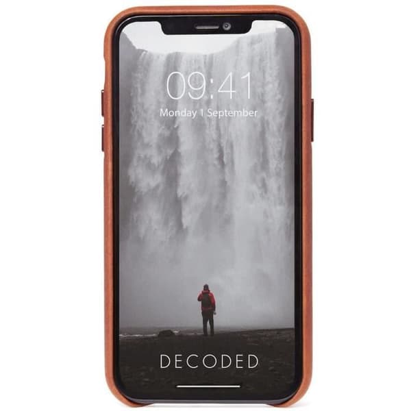 Hård skal - DECODED - iPhone 11 Pro Max - Äkta läder - Mörkbrun - Elegant